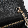 Gucci Black Leather Interlocking G Dollar Wallet On Chain Crossbody Bag