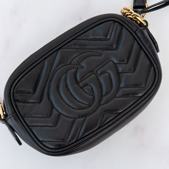 Gucci GG Marmont Black Leather Shoulder Bag