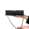 Gucci Black Leather Interlocking G Dollar Wallet On Chain Crossbody Bag