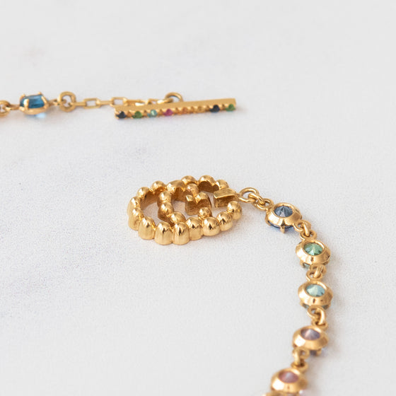 Gucci Running G Yellow Gold Multi Gem Bracelet