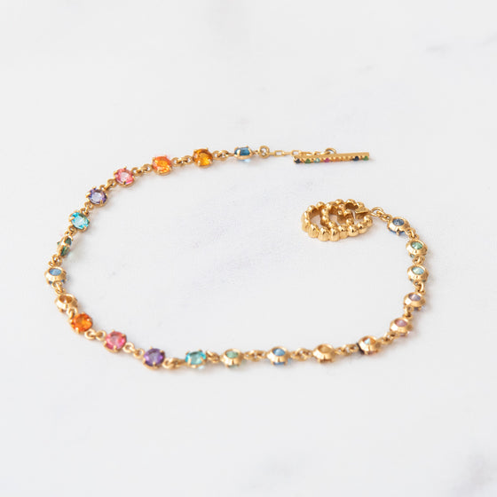 Gucci Running G Yellow Gold Multi Gem Bracelet