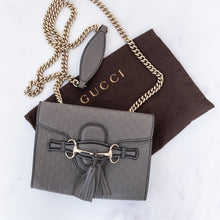  Gucci Guccissima Emily Grey Leather Shoulder Bag