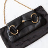 Gucci Black Leather Horsebit Chain Shoulder Bag