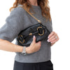 Gucci Black Leather Horsebit Chain Shoulder Bag
