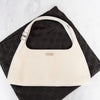 Gucci Off White Jacquard And Leather Shoulder Bag