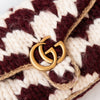 Gucci Marmont Burgundy Crochet Houndstooth Wool Shoulder Bag