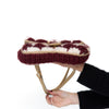Gucci Marmont Burgundy Crochet Houndstooth Wool Shoulder Bag