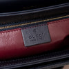 Gucci Navy Horsebit 1955 Raffia And  Leather Shoulder Bag