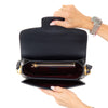 Gucci Navy Horsebit 1955 Raffia And  Leather Shoulder Bag
