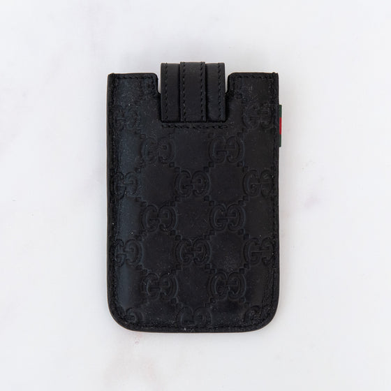 Gucci  Black Guccissima Leather Smartphone Case