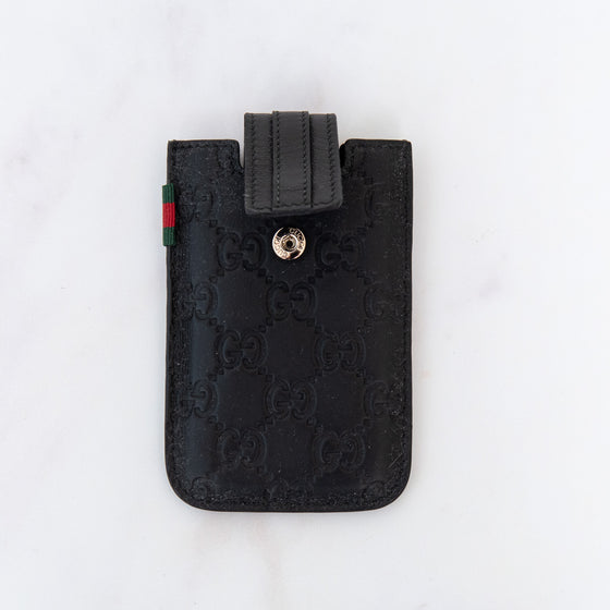 Gucci  Black Guccissima Leather Smartphone Case