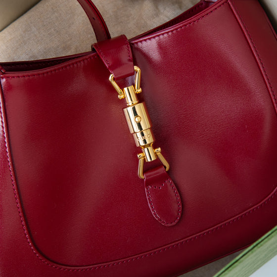 Gucci Jackie 1961 Burgundy Small Leather Shoulder Bag