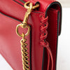 Gucci Red Leather  Animalier Chain Shoulder Bag