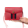 Gucci Red Leather  Animalier Chain Shoulder Bag