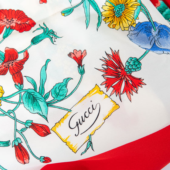 Gucci Floral Silk  Scarf