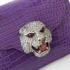 Gucci Mini Thiara Purple Crocodile Leather Top Handle Bag