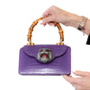 Gucci Mini Thiara Purple Crocodile Leather Top Handle Bag