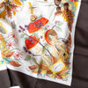 Gucci Vintage Brown Funghi Silk Scarf