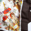 Gucci Vintage Brown Funghi Silk Scarf