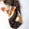 Gucci Vintage Brown Funghi Silk Scarf