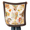Gucci Vintage Brown Funghi Silk Scarf