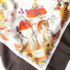 Gucci Vintage Brown Funghi Silk Scarf