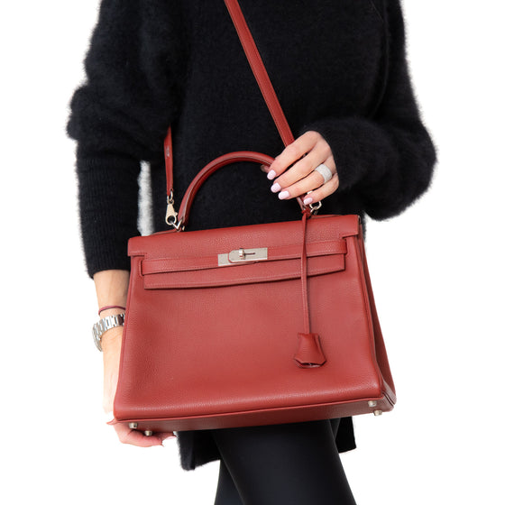 Hermes Kelly 32 Bag In Brique 2004