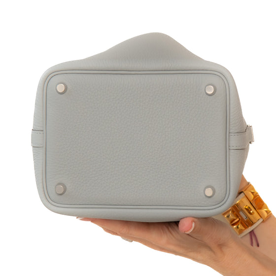 **UNUSED** Hermès 2025 Picotin Lock Bag 18 Bleu Glacier Taurillon Clemence Leather With  Palladium Hardware