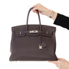 Hermes Birkin 35 Chocolate Togo Leather Bag