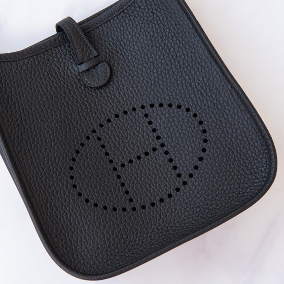 **UNUSED** Hermes Mini Evelyne 16 Black Leather Bag