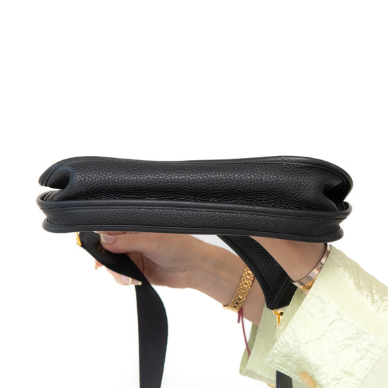 Hermes Evelyne 29 Black Taurillon Clemence Bag