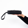 Hermès Kelly Depeches 25 Black Togo Leather And Black Woolycot Pouch