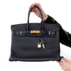 Hermes Birkin 35 In Black Veau Togo Leather With Gold Tone Hardware