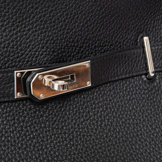 Hermes Jypsiere 34 Black Clemence Leather Crossbody Bag