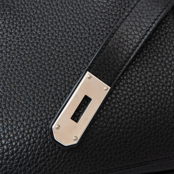 Hermes Jypsiere 34 Black Clemence Leather Crossbody Bag