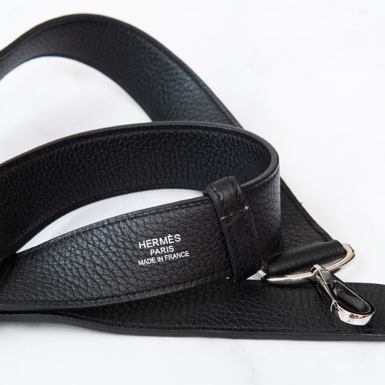 Hermes Jypsiere 34 Black Clemence Leather Crossbody Bag
