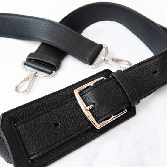 Hermes Jypsiere 34 Black Clemence Leather Crossbody Bag