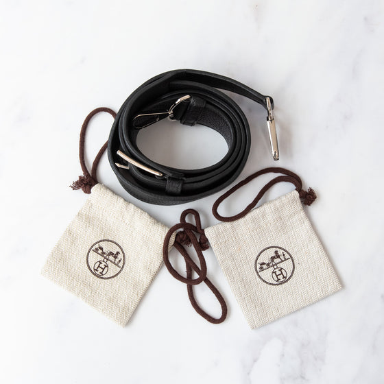 Hermes Jypsiere 34 Black Clemence Leather Crossbody Bag
