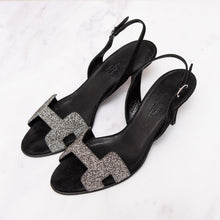  Hermes Crystal Night Black Sueded Heel Pumps