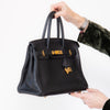 Hermes Black Birkin 30 Veau Taurillon Clemence Leather  Bag