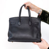 Hermes Black Birkin 30 Veau Taurillon Clemence Leather  Bag