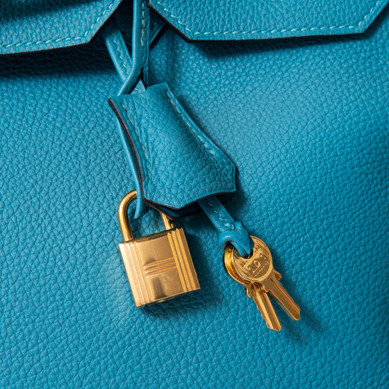 Hermes Birkin 35 Turquoise Veau Togo Leather Bag 2015