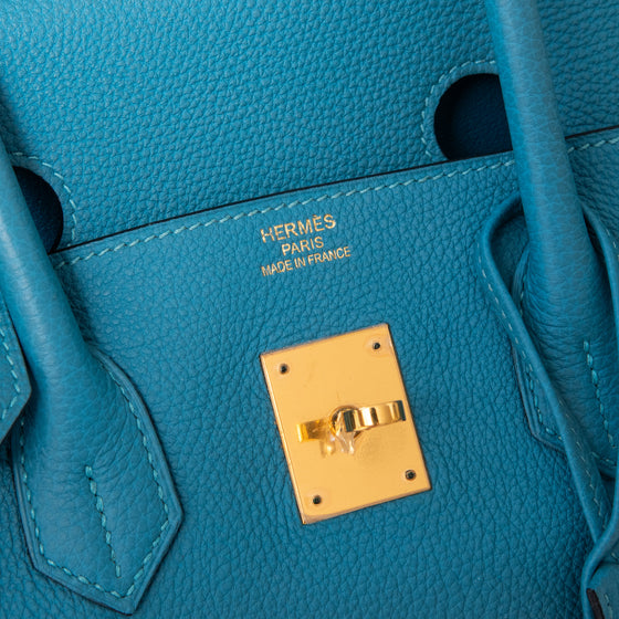 Hermes Birkin 35 Turquoise Veau Togo Leather Bag 2015
