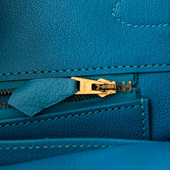 Hermes Birkin 35 Turquoise Veau Togo Leather Bag 2015