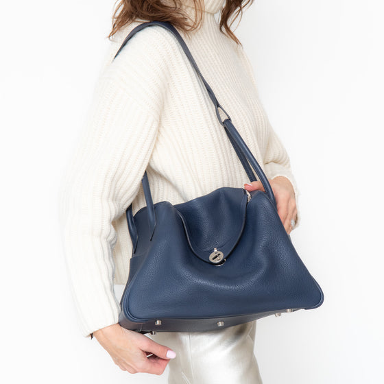 Hermes Navy Lindy Bag 34