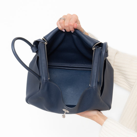 Hermes Navy Lindy Bag 34