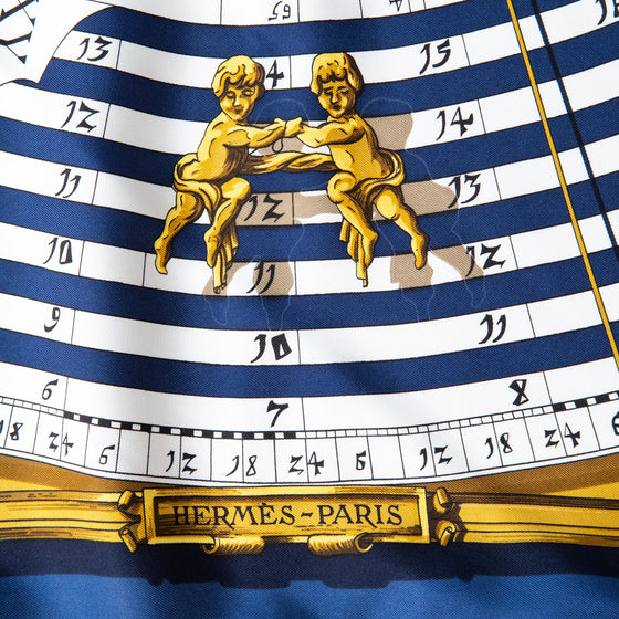 Hermes Blue Dies et Hore Astrology Silk Scarf