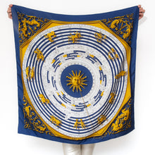  Hermes Blue Dies et Hore Astrology Silk Scarf