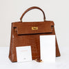 Hermes Vintage Kelly 28 Miel Crocodile Bag