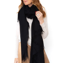  Hermes Black Large Cashmere And Wool Wrap Scarf